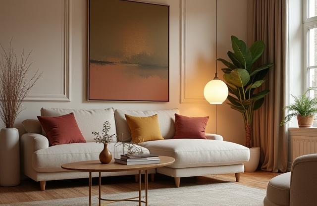 Angolo decorato in soggiorno con dettagli design